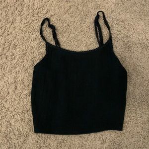 Small American Eagle Black Cropped Cami